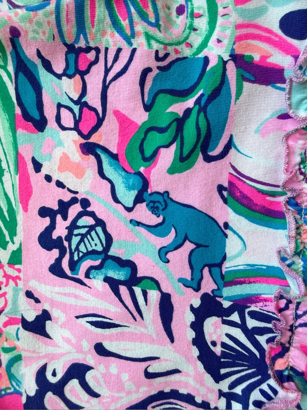 Lilly Pulitzer Loro Pink Patchwork Floral Tiered Cotton Maxi Dress Size M - Picture 10 of 15